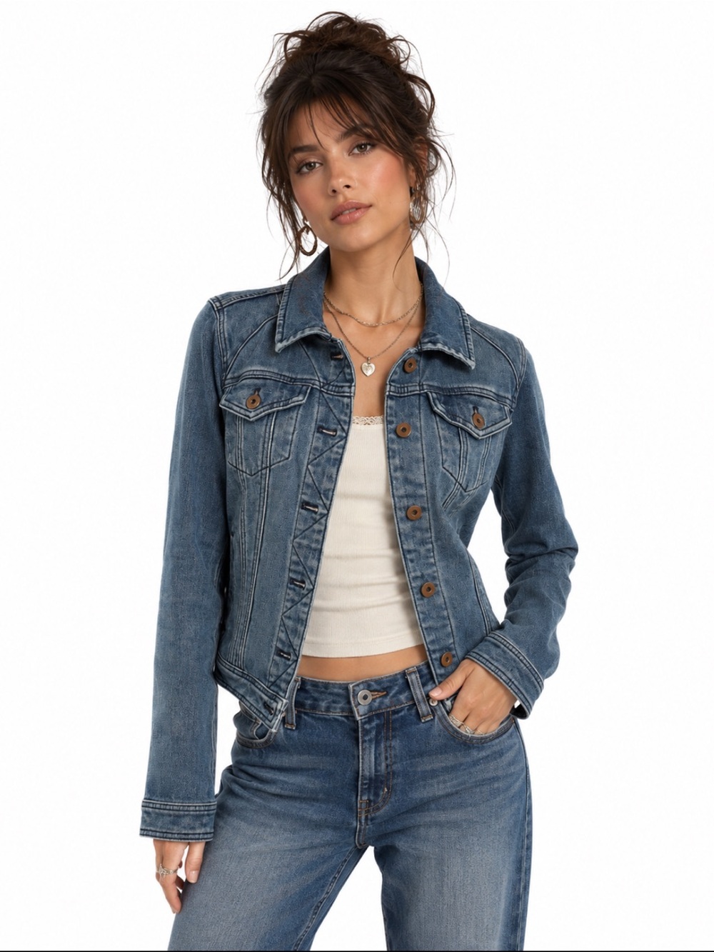Pilcro Anthropologie Structured Blue Denim Jacket - Size Small